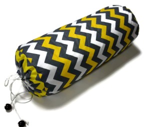 Wałek z łuską gryki 14x40cm ZYGZAKI SZARO-ŻÓŁTE