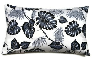 Poszewka bawełniana 30x50cm Monstera szara